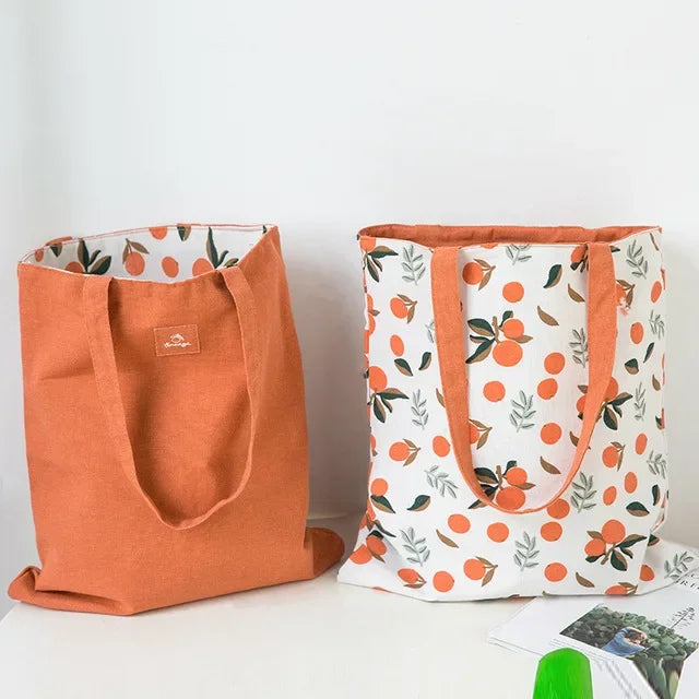 Tas Dames - Omkeerbare Tote Bag met Fruitprint | Speels