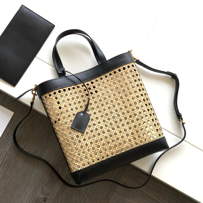 Tas Dames - Gevlochten Zomershopper met Contrast Detail | Chique