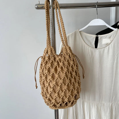 Tas Dames - Gehaakte Nettas met Binnentas en Trekkoord | Boho