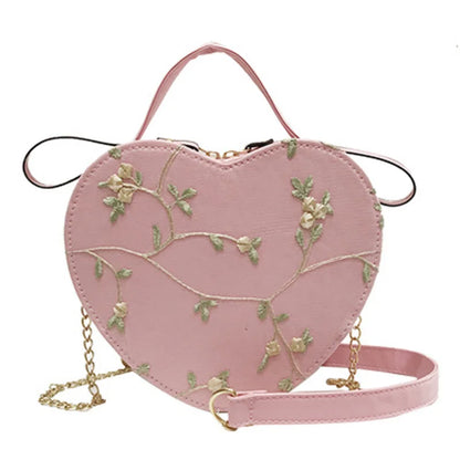 Tas Dames - Ronde Crossbody met Bloemen Borduursel | Zomer