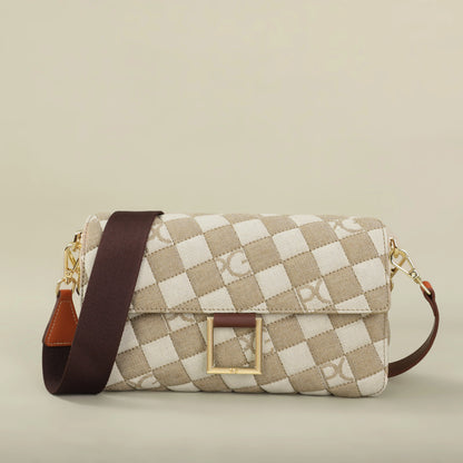 Tas Dames - Crossbody Schoudertas met Print en Brede Riem | Zomer
