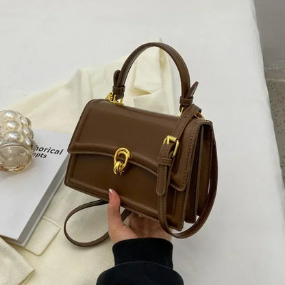 Tas Dames - Handtas met Klep en Gouden Gesp | Chique