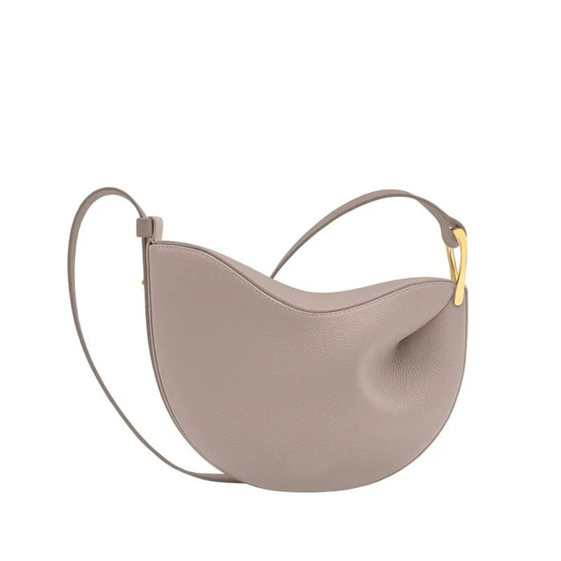 Tas Dames - Halfmaan Crossbody met Gouden Hardware | Minimalistisch