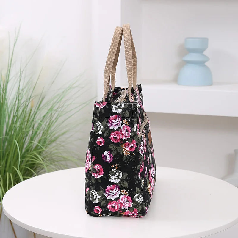 Tas Dames - Ruime Draagtas met Bloemenprint | Vrolijk Casual