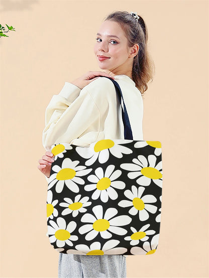 Tas Dames - Grote Tote Bag met Grafische Madeliefjesprint | Casual