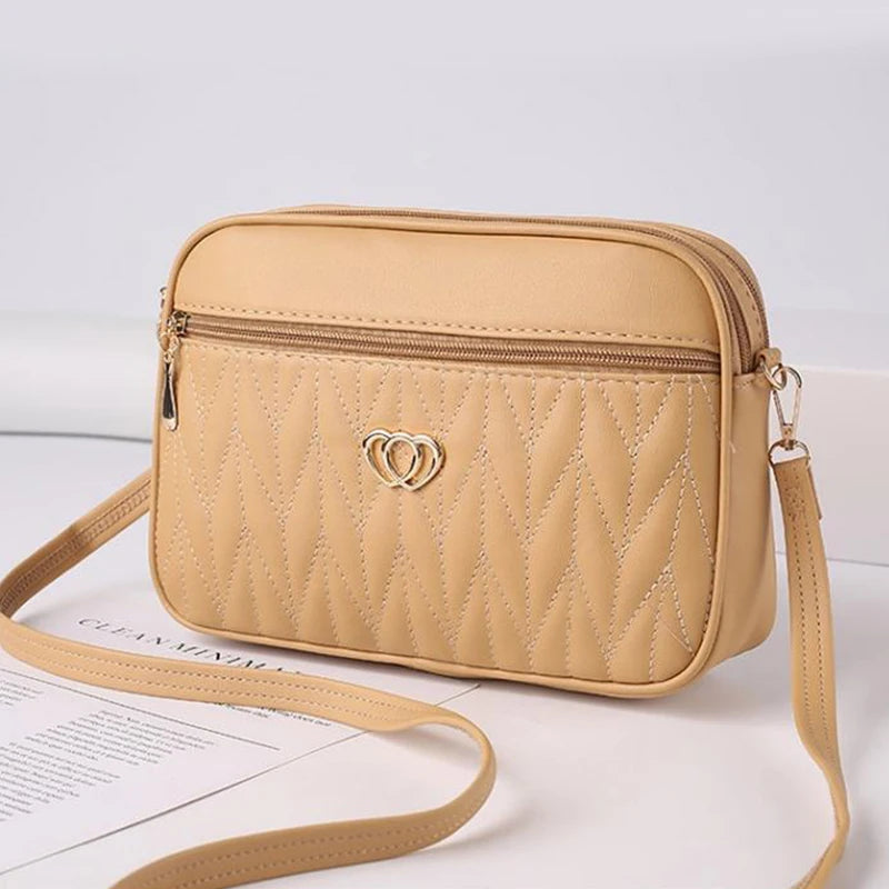 Tas Dames - Gewatteerde Crossbody met Hart Embleem en Rits | Casual