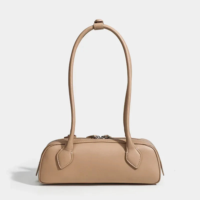 Tas Dames - Schoudertas met Hoge Boog en Bladdetail | Chique