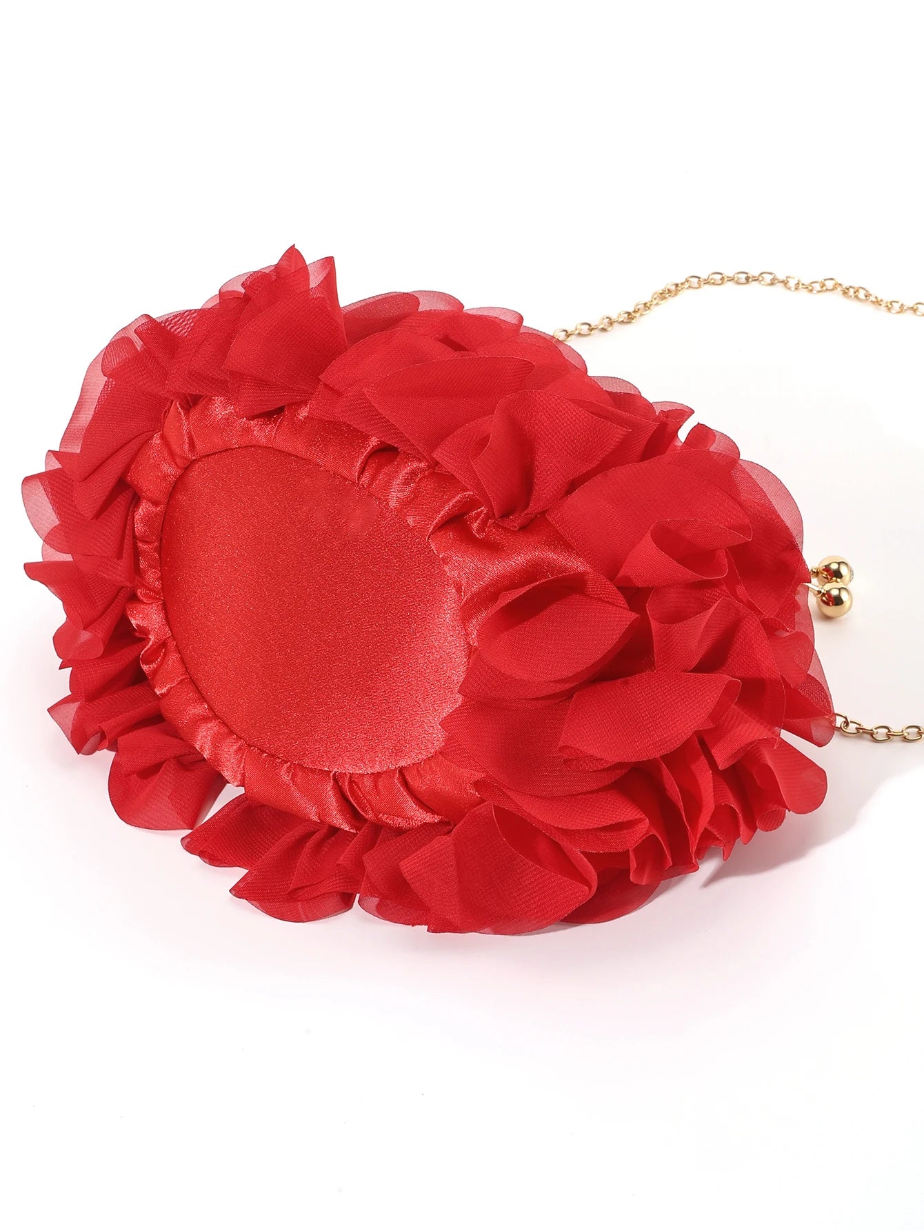 Tas Dames - Clutch met 3D Bloemendetail en Gouden Hengsel