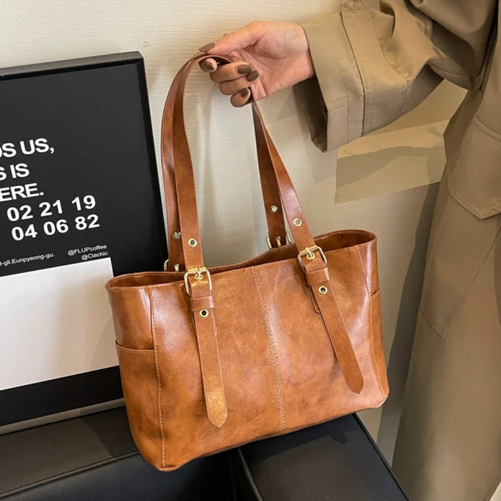 Tas Dames - Grote Tote Bag met Zijvakken en Hengsels | Casual