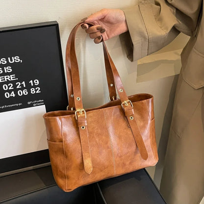 Tas Dames - Grote Tote Bag met Zijvakken en Hengsels | Casual