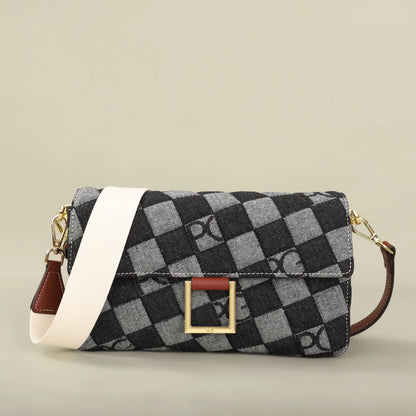 Tas Dames - Crossbody Schoudertas met Print en Brede Riem | Zomer