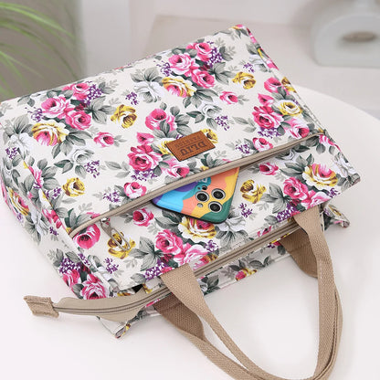 Tas Dames - Ruime Draagtas met Bloemenprint | Vrolijk Casual