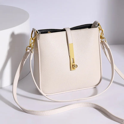 Crossbody Tas Dames - Strakke Tas met Gouden Draaislot | Chique