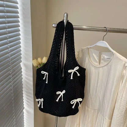 Tas Dames - Grote Open Shopper met Strikjes en Dubbele Banden | Casual