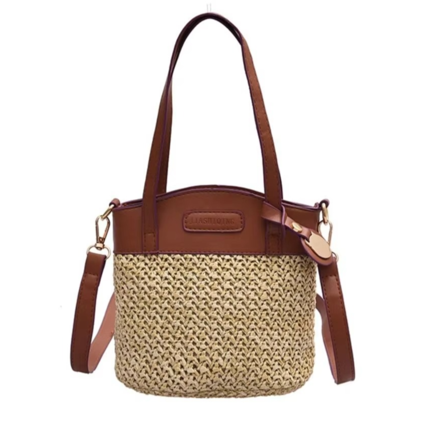 Tas Dames - Zomerse Gevlochten Shopper met Schouderband | Casual