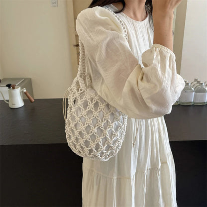 Tas Dames - Gehaakte Nettas met Binnentas en Trekkoord | Boho