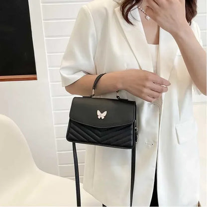 Handtas Dames - Mini Tas met Vlinder en Gewatteerde Flap | Chique