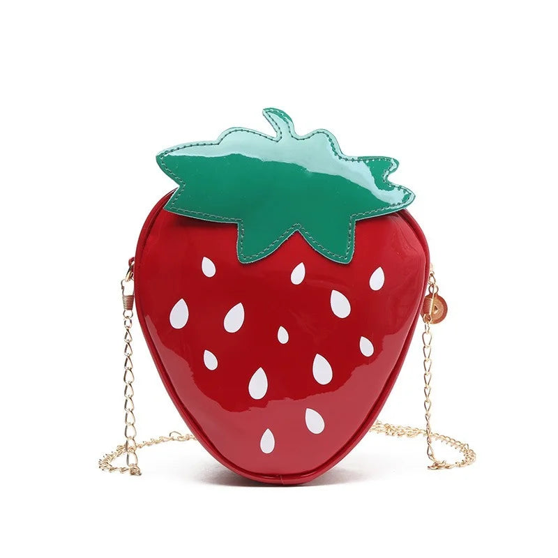 Crossbody Tas Dames - Mini Tas in Aardbeivorm met Ketting | Casual