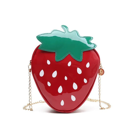 Crossbody Tas Dames - Mini Tas in Aardbeivorm met Ketting | Casual