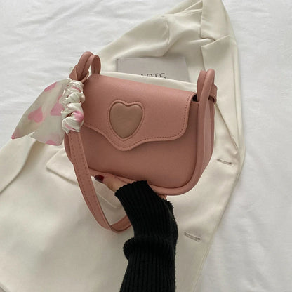 Tas Dames - Mini Crossbody met Hartdetail en Strik | Schattig