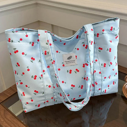 Shopper Dames - Grote Tote Bag met Kersjesprint | Casual