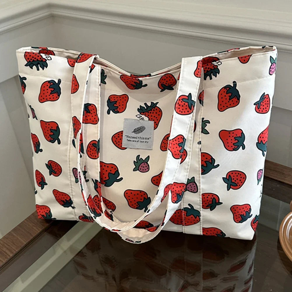 Shopper Dames - Grote Tote Bag met Kersjesprint | Casual