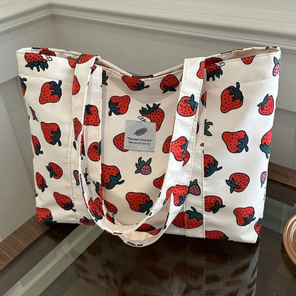 Shopper Dames - Grote Tote Bag met Kersjesprint | Casual