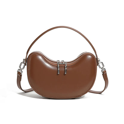 Tas Dames - Halfmaan Crossbody met Dubbele Rits en Ring | Klassiek