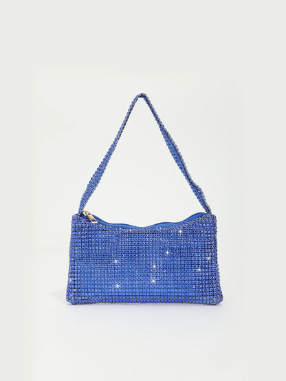 Tas Dames - Glinsterende Avondtas met Strass Ketting | Feest