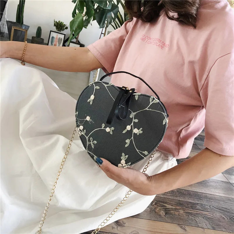 Tas Dames - Ronde Crossbody met Bloemen Borduursel | Zomer