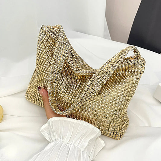 Handtas Dames - Glitter Avondtas met Strass Details | Elegant