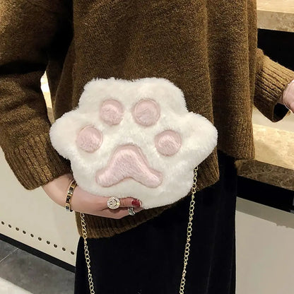 Schoudertas Dames - Pluche Kattenpoot Design | Crossbody