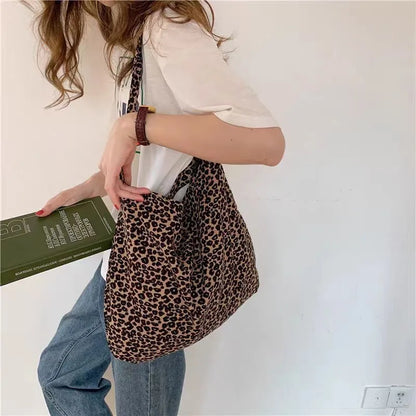 Tas Dames - Oversized Schoudertas met Luipaardprint | Casual