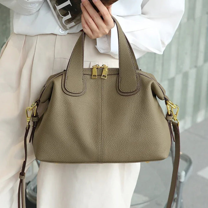 Tas Dames - Handtas met Dubbele Rits en Gouden Hardware | Chique