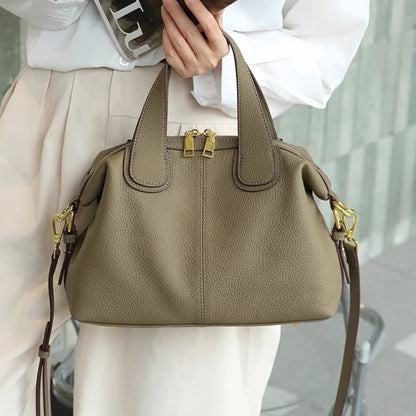 Tas Dames - Handtas met Dubbele Rits en Gouden Hardware | Chique