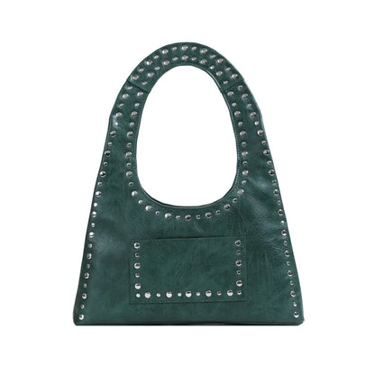 Tas Dames - Schoudertas met Studs en Halfmaan Silhouet | Casual