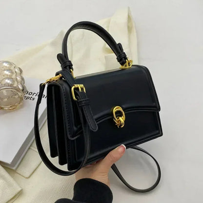Tas Dames - Handtas met Klep en Gouden Gesp | Chique