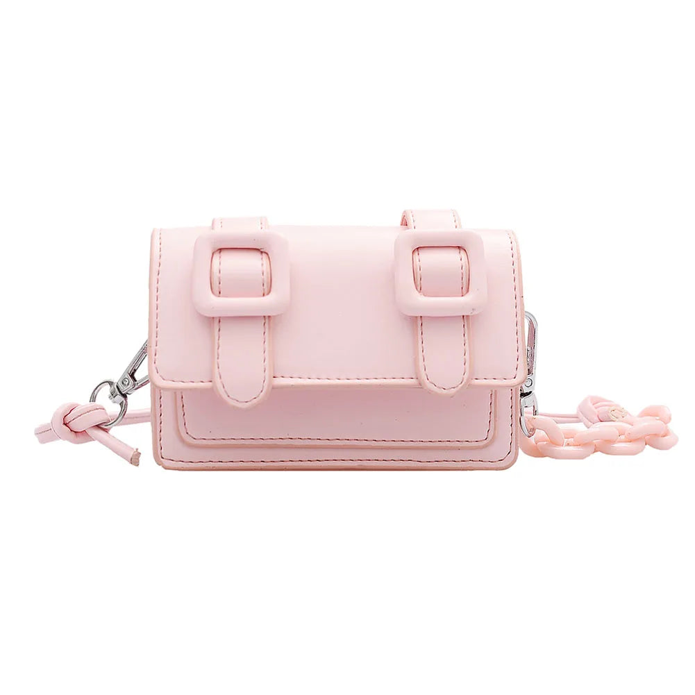 Mini Tas Dames - Crossbody met Dubbele Gesp en Ketting | Chique
