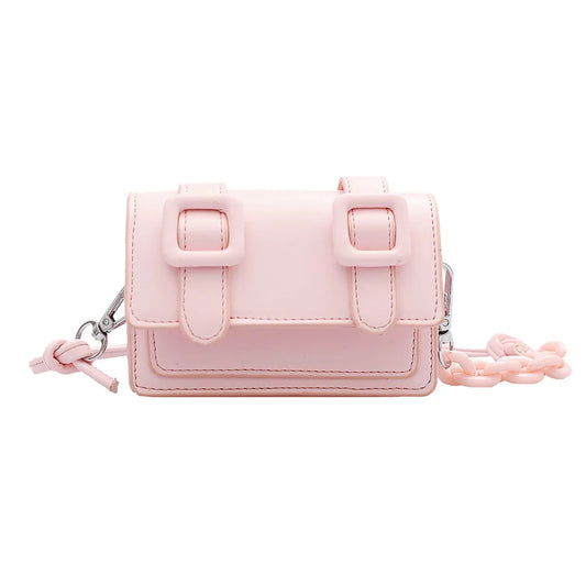 Mini Tas Dames - Crossbody met Dubbele Gesp en Ketting | Chique