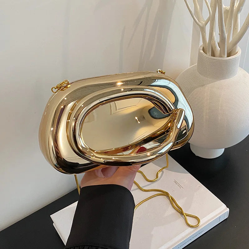 Tas Dames - Transparante Clutch met Gouden Ring | Feestelijk