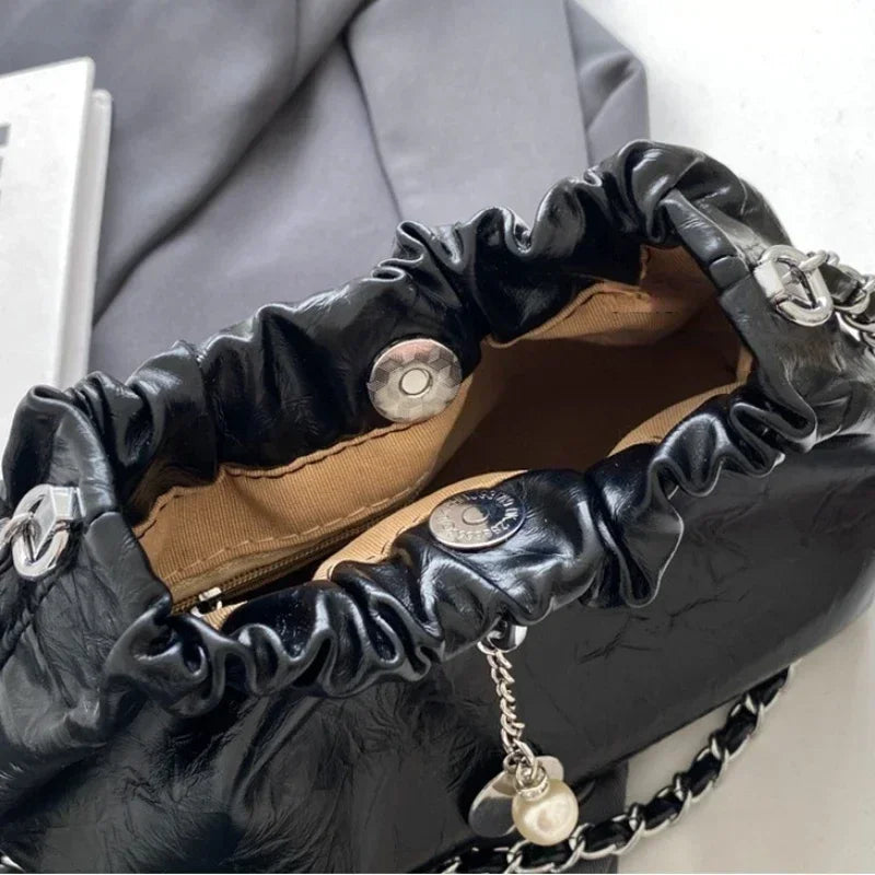 Tas Dames - Mini Glanzende Crossbody Clutch met Ketting | Veelzijdig