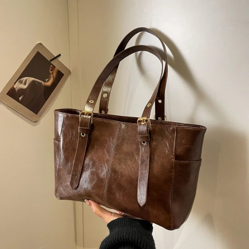 Tas Dames - Grote Tote Bag met Zijvakken en Hengsels | Casual
