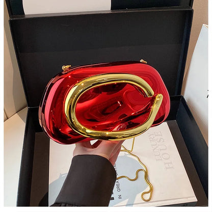 Tas Dames - Transparante Clutch met Gouden Ring | Feestelijk