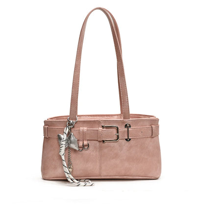 Tas Dames - Schoudertas met Gesp en Strik Hanger | Stijlvol