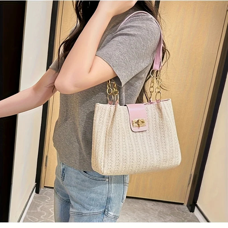 Tas Dames - Pluche Schoudertas met Handvat en Riem | Casual