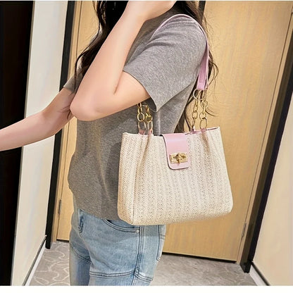 Tas Dames - Pluche Schoudertas met Handvat en Riem | Casual