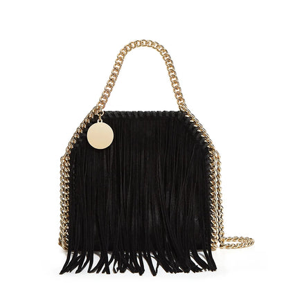 Tas Dames - Mini Handtas met Franjes en Gouden Ketting | Boho