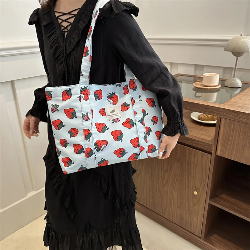 Shopper Dames - Grote Tote Bag met Kersjesprint | Casual