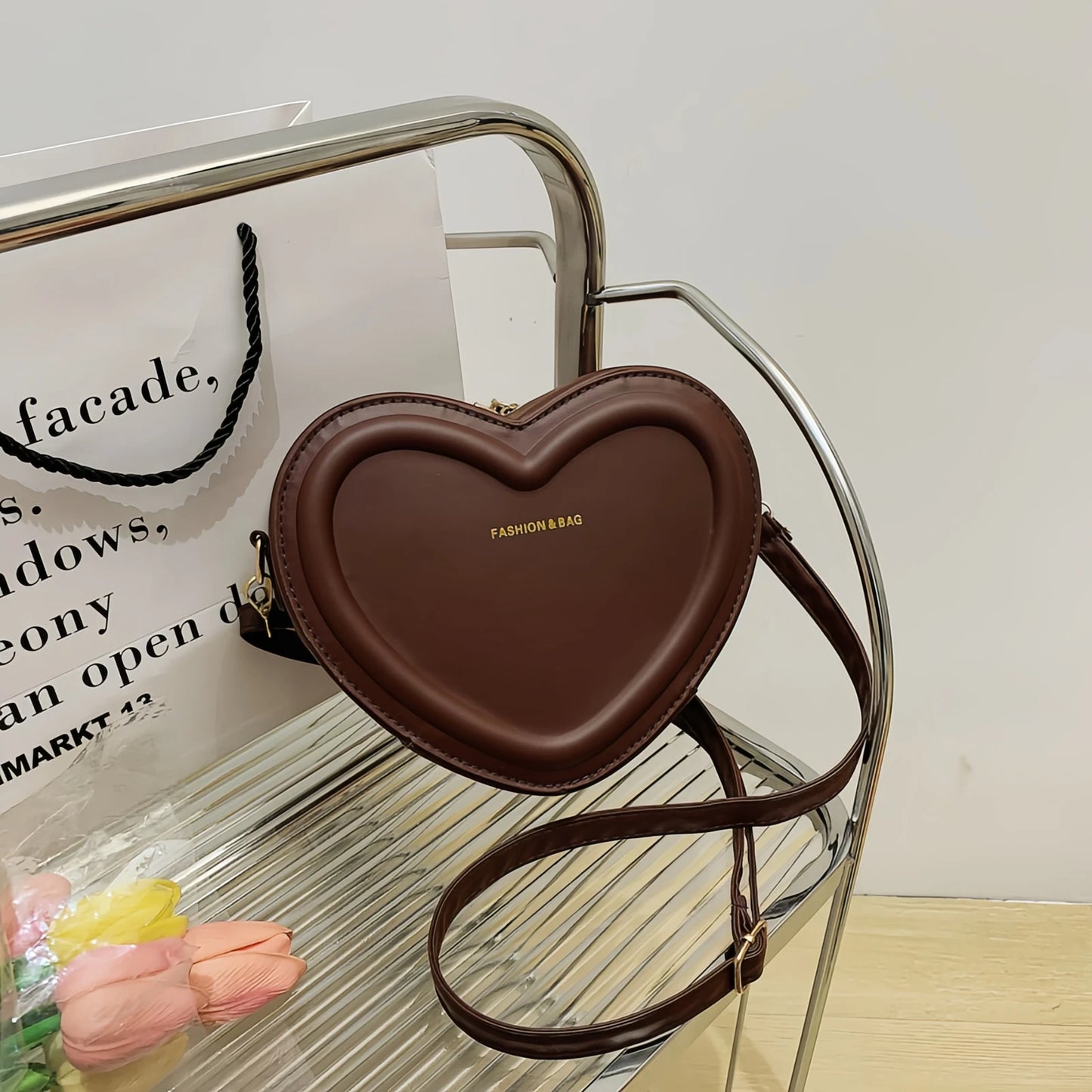 Schoudertas Dames - Hartvormig Design met Rits | Crossbody