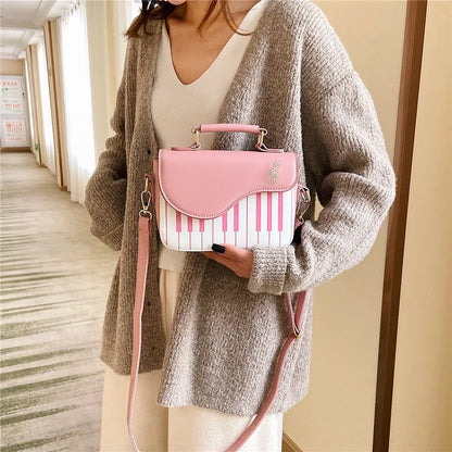Tas Dames - Crossbody Handtas met Piano Print en Notenbalk | Opvallend